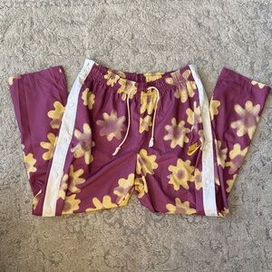 Nike Floral Joggers - Purple and Yellow